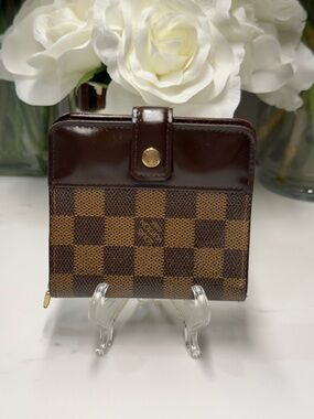 Louis Vuitton Damier Ebene Wallet w/ Gold-Tone Hardware + LV Dust Bag + COA